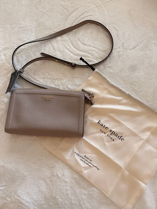 kate spade Taupe Pebbled Leather Crossbody - Picture 6 of 9